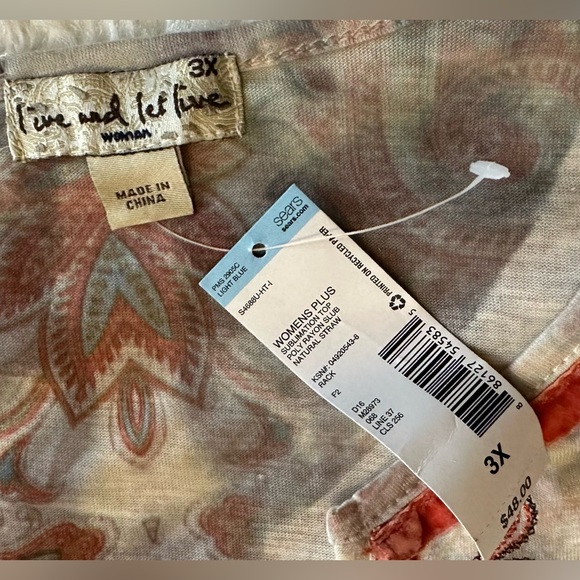 3X Live and let Live bohemian bell sleeve shirt - Picture 3 of 11